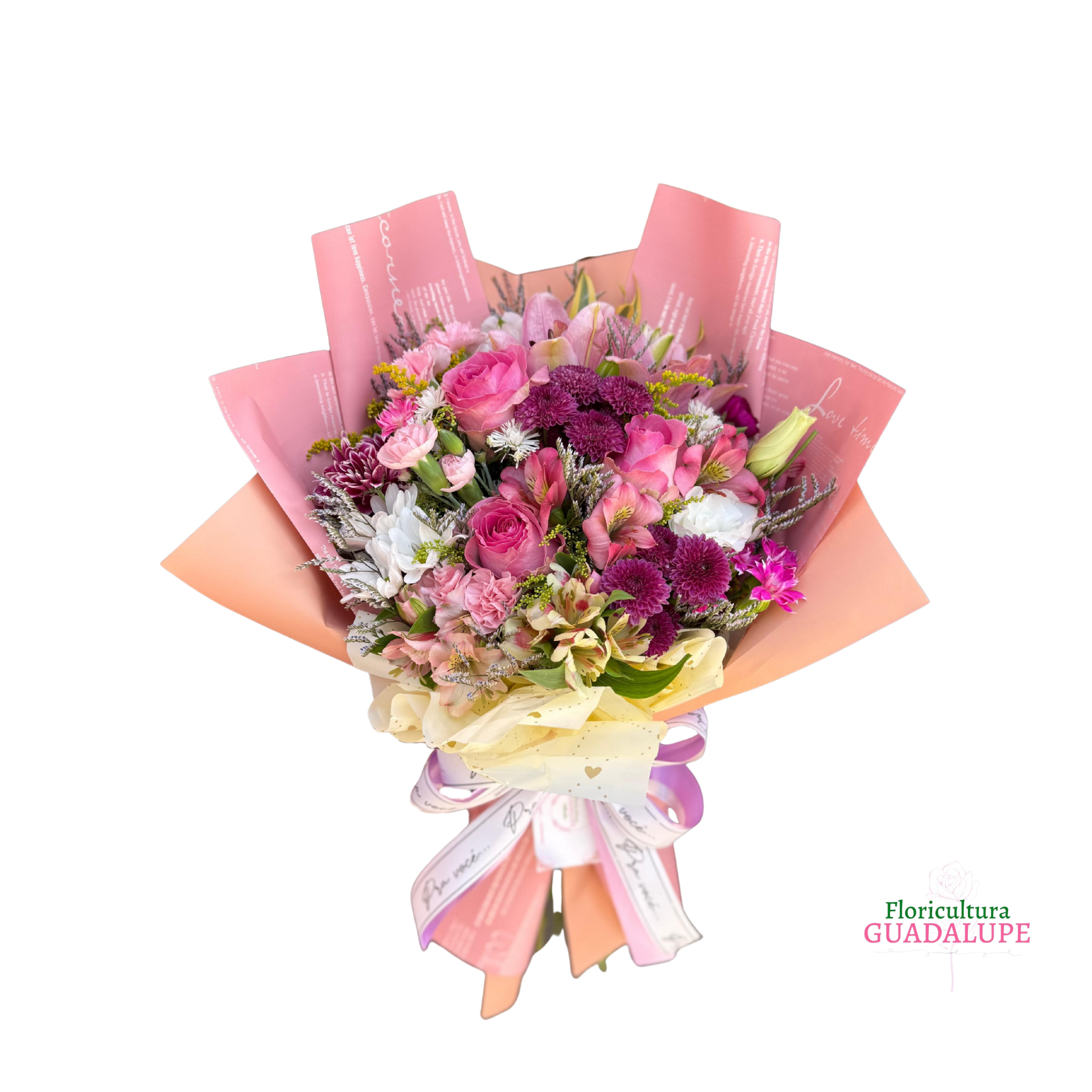 Buqu� de Flores Mistas em Tons de Rosa
