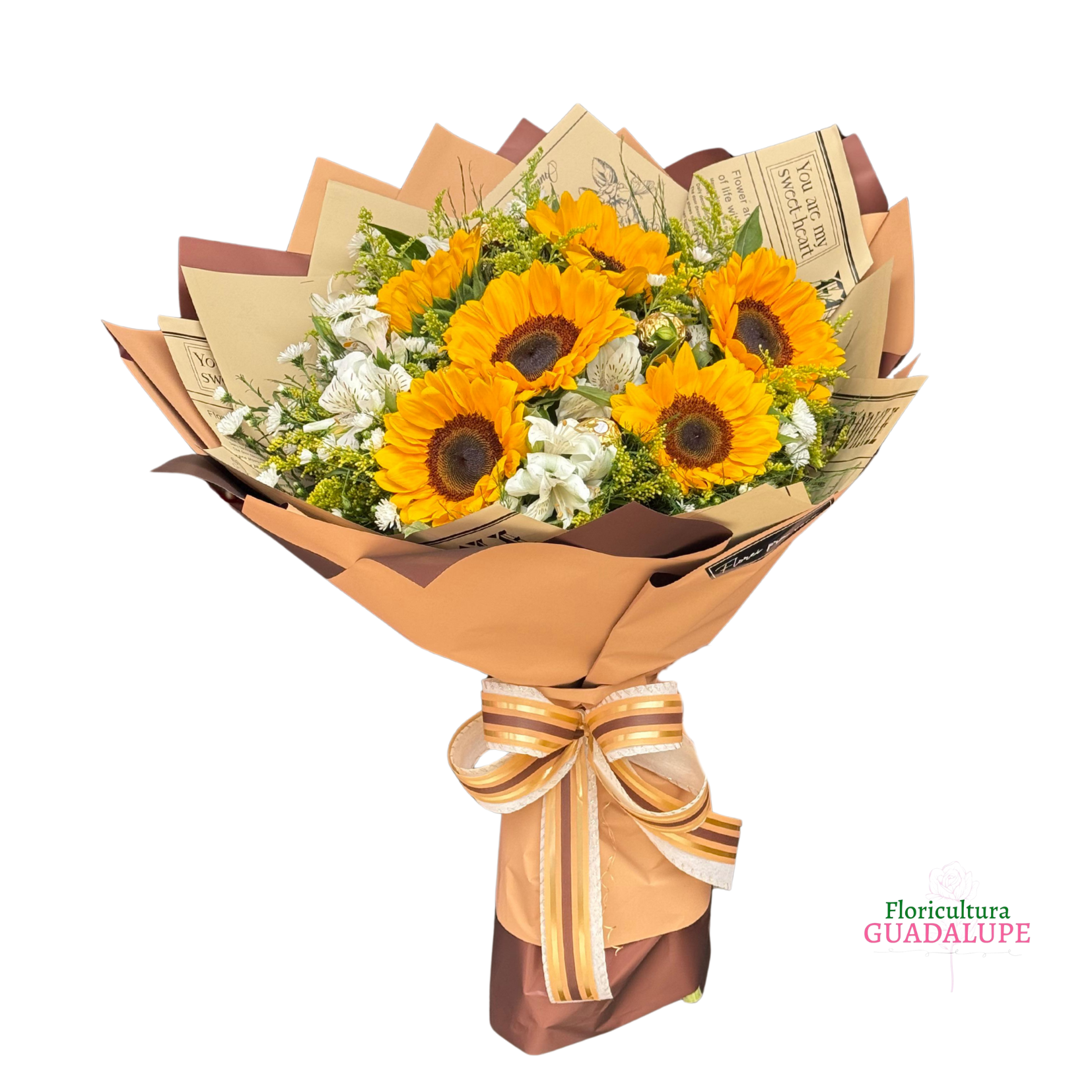 Buqu� de 6 Girass�is - Brown Edition